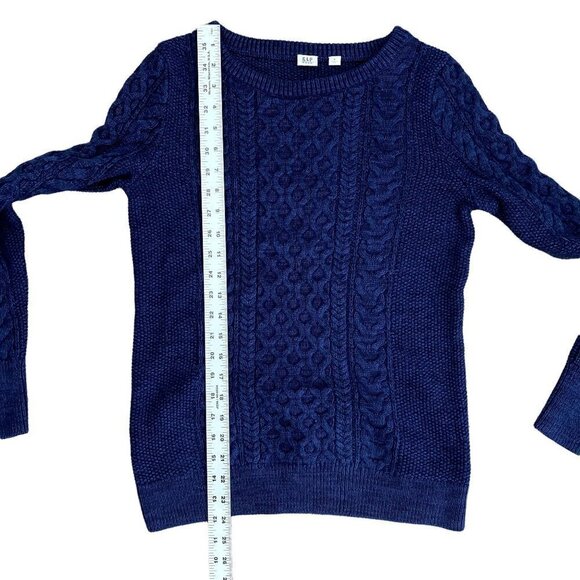 🍁 3/$25 🍁 Gap | Knitted Crewneck Sweater | Color: Blue | Size: Small - Picture 5 of 6